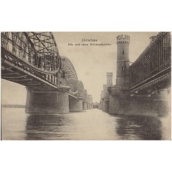 Dirschau. Alte und neue Weichselbrücke