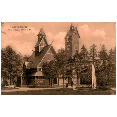 Riesengebirge. Kirche Wang 874 m. ü. M. / Rewers: Die Kirche Wang [...]