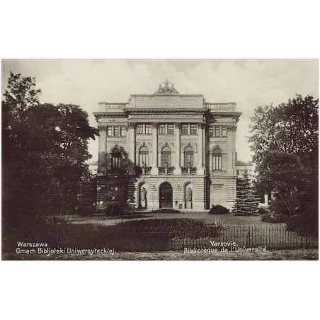 Warszawa. Gmach Bibljoteki Uniwersyteckiej. Varsovie. Bibliotèque de l'Université