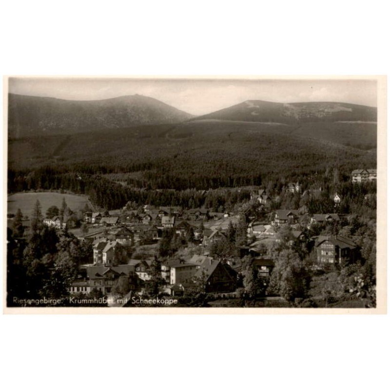 Riesengebirge. Krummhübel mit Schneekoppe