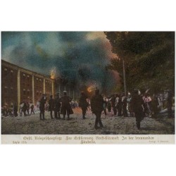 Oestl. Kriegsschauplatz: Zur Erstürmung Brest-Litowsk. In der brennenden Zitadelle. Serie 17/5 Photogr. R. Sennecke [pożar twier