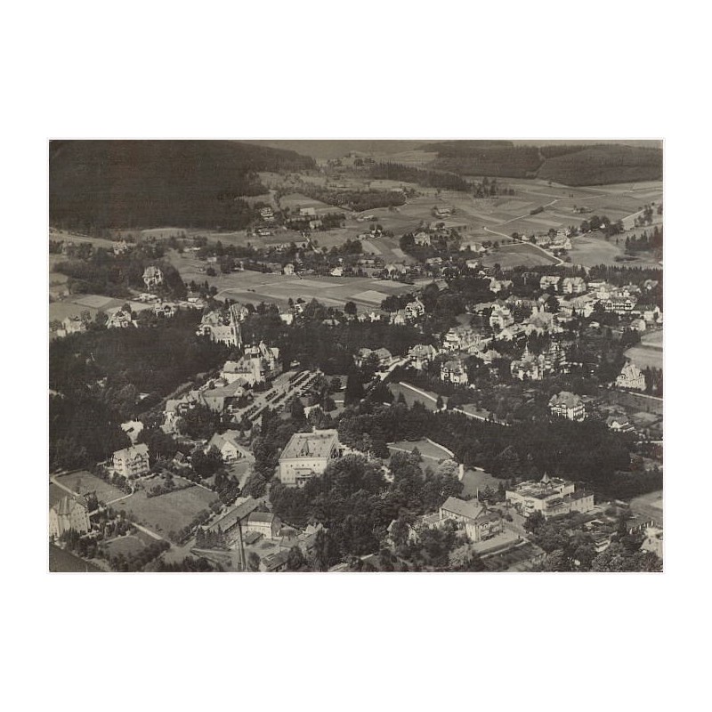 Blick vom Flugzeug auf Bad Flinsberg (Isergebirge)