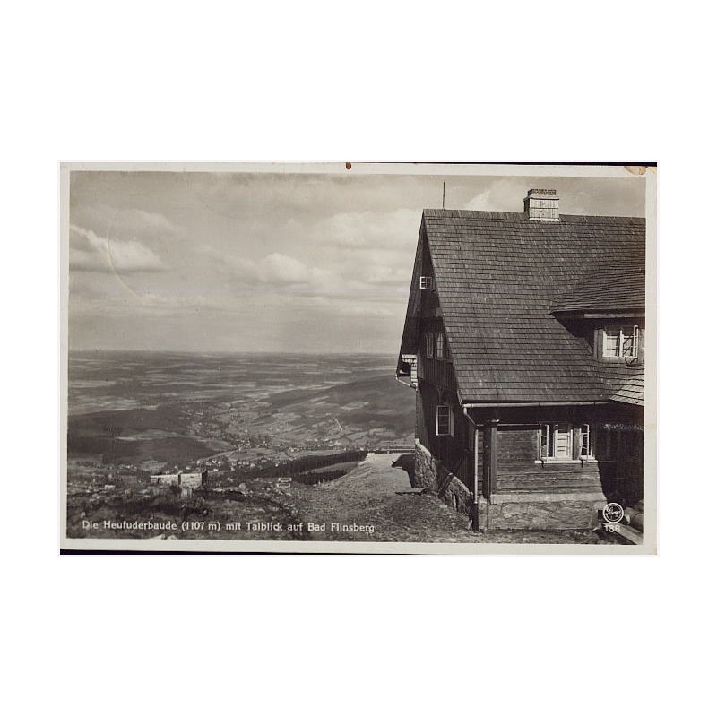 Die Heufuderbaude (1107 m) mit Talblick auf Bad Flinsberg. Silesia 138