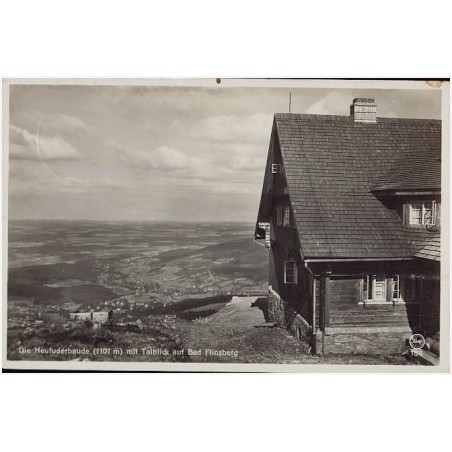 Die Heufuderbaude (1107 m) mit Talblick auf Bad Flinsberg. Silesia 138