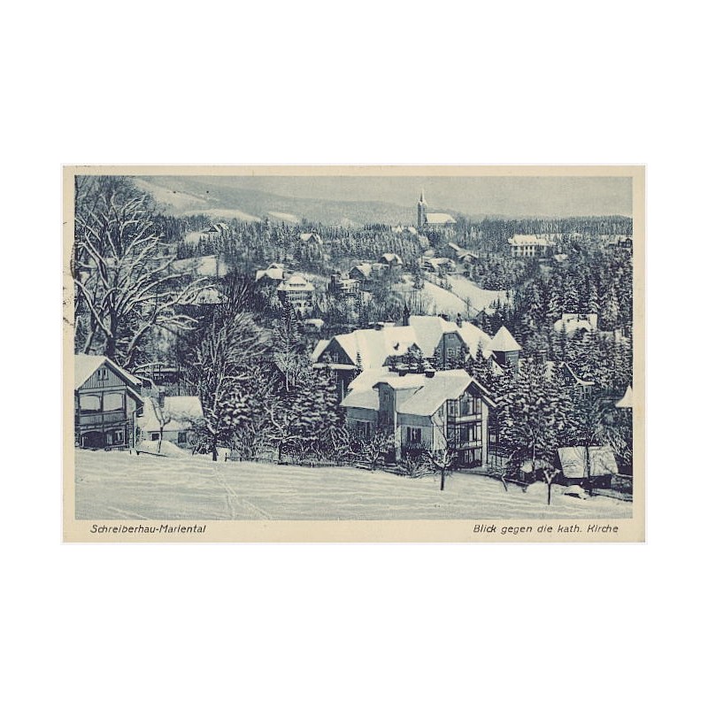Schreiberhau-Mariental. Blick gegen die kath. Kirche