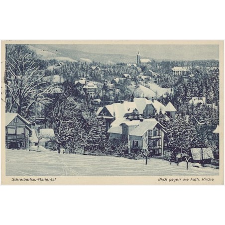 Schreiberhau-Mariental. Blick gegen die kath. Kirche