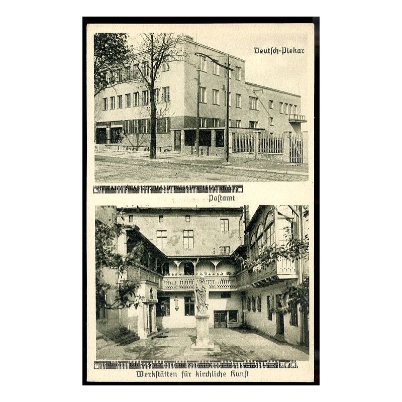 Deutsch-Piekar. Postamt. Werkstätten für kirchliche Kunst. Piekary Śląskie. Urząd pocztowo-telegraficzny. Dziedziniec fabryczny