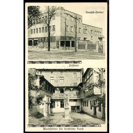 Deutsch-Piekar. Postamt. Werkstätten für kirchliche Kunst. Piekary Śląskie. Urząd pocztowo-telegraficzny. Dziedziniec fabryczny