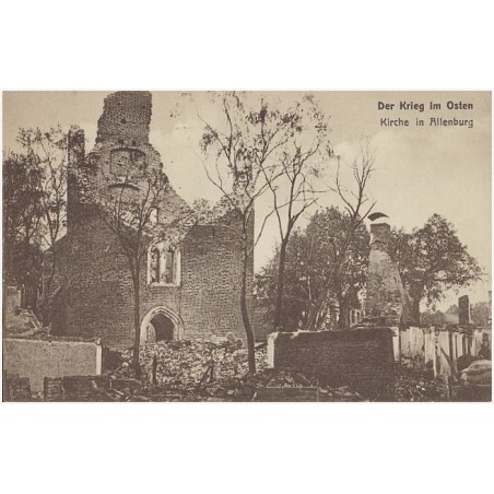 Der Krieg im Osten. Kirche in Allenburg