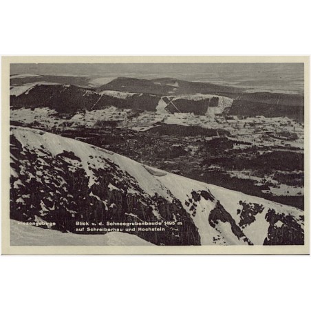 Riesengebirge. Blick v. d. Schneegrubenbaude 1495 m auf Schreiberhau und Hochstein