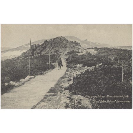 Riesengebirge. Mannsteine mit Blick auf Hohes Rad und Schneegruben