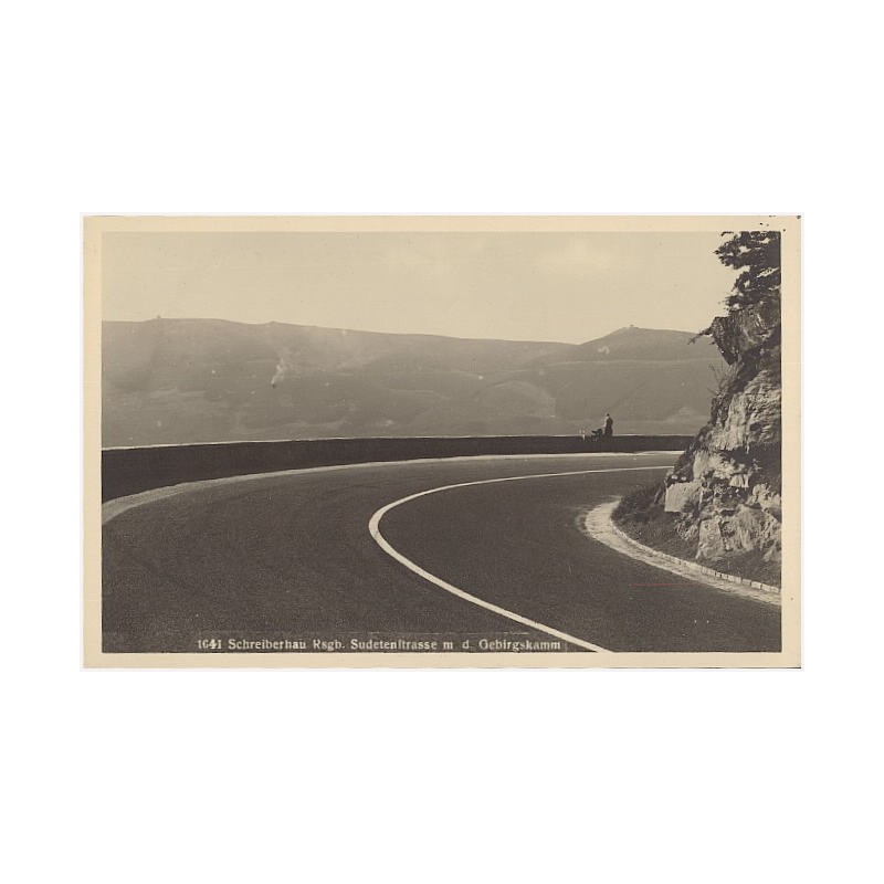 1641 Schreiberhau Rsgb. Sudetenstrasse m. d. Gebirgskamm