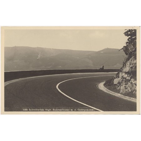 1641 Schreiberhau Rsgb. Sudetenstrasse m. d. Gebirgskamm