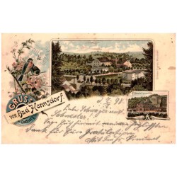 Gruss von Bad Hermsdorf. bei Goldberg Schl. Bahnhof Hermsdorf.