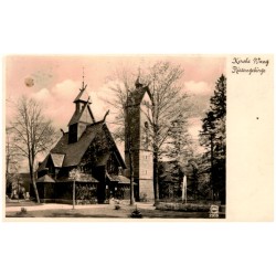 Kirche Wang. Riesengebirge 2908 / Rewers: Riesengebirge. Kirche Wang (874 m ü. d. M.). Brückenberg