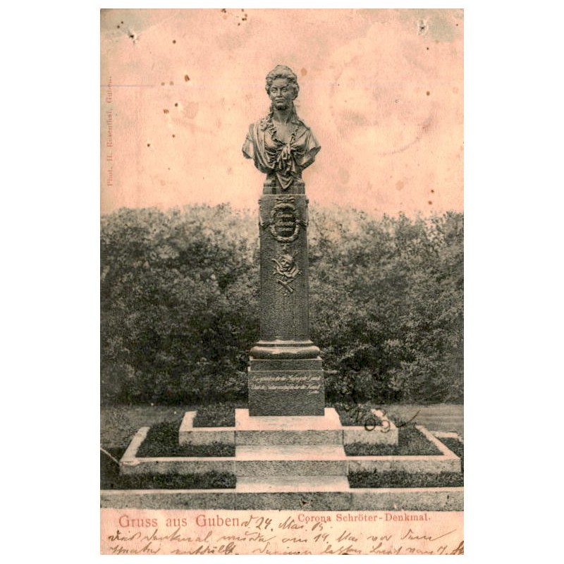 Gruss aus Guben. Corona Schröter-Denkmal.