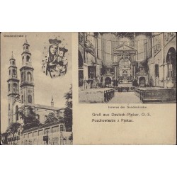 Gruß aus Deutsch-Piekar, O.-S. Pozdrowienie z Piekar. Gnadenkirche. Inneres der Gnadenkirche