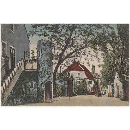 Gruß aus Waldau O/L. Eingang zum Schloßhof Sanitätsrat Härtel