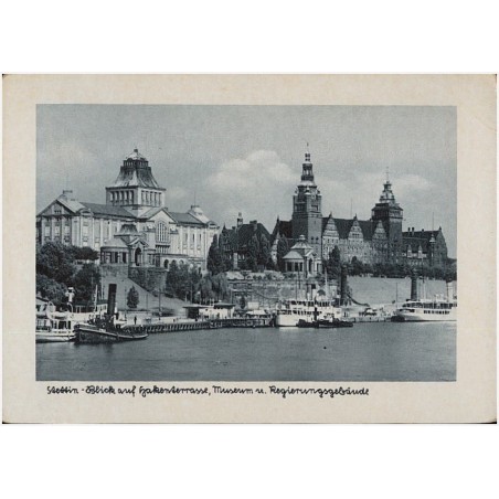 Stettin - Blick auf Hakenterrasse, Museum und Regierungsgebäude