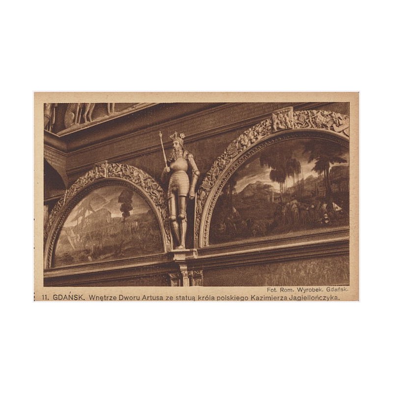 11. Gdańsk. Wnętrze Dworu Artusa ze statuą króla polskiego Kazimierza Jagiellończyka. Fot. Rom. Wyrobek, Gdańsk