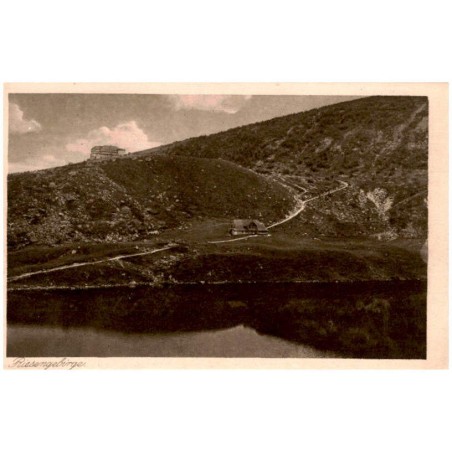 Riesengebirge. / Rewers: Kleiner Teich und Baude 1183 m ü. M. mit Hampelbaude 1258 m ü. M.