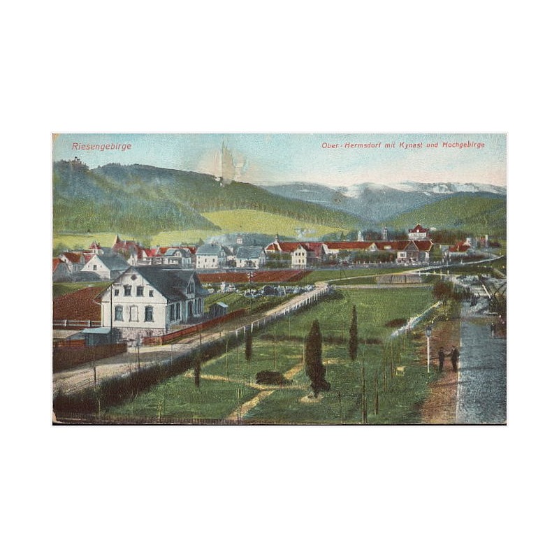Riesengebirge. Ober-Hermsdorf mit Kynast und Hochgebirge