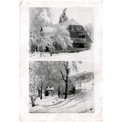 Oberschreiberhau i. Rsgb. Oben: Landhaus am Waldessaum 800 m. Ruf 176, Hochsteinlehne 71. Unten: Fernblick nach dem Hochstein
