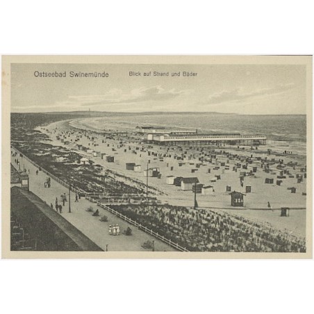 Ostseebad Swinemünde. Blick auf Strand und Bäder