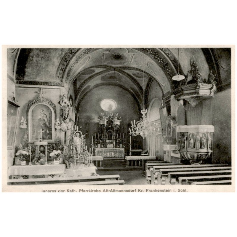 Inneres der Kath. Pfarrkirche Alt-Altmannsdorf Kr. Frankenstein i. Schl.