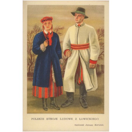 Polskie stroje ludowe z Łowickiego, malował Janusz Karolak