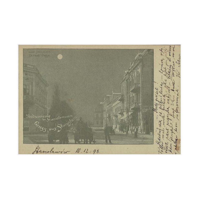 Pozdrowienie ze Stanisławowa. Gruss aus Stanislau. Ulica Sobieskiego. Sobieski Gasse