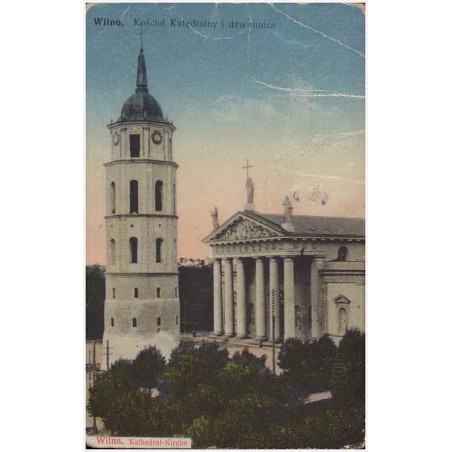 Wilno. Kościół Katedralny i dzwonnica. Wilna. Kathedral-Kirche