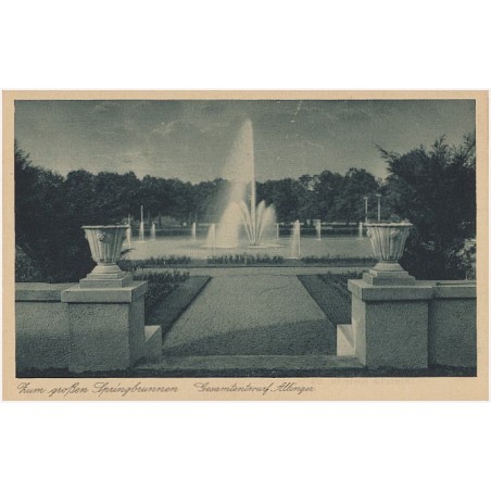 Zum großen Springbrunnen. Gesamtentwurf Allinger. Gugali. Deutsche Gartenbau- und Schlesische Gewerbe-Ausstellung Liegnitz 1927.
