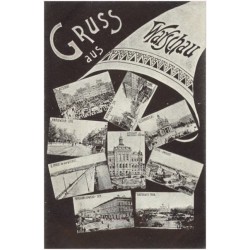 Gruss aus Warschau. Altstadt. Królewska-Str. Alexanderplatz. Królewska-Str. Gymnasium und Kopernikus Denkmal. Total-Ansicht. III