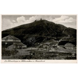 Die Schneekoppe m. Schlesierhaus u. Riesenbaude. Silesia 5135 / Rewers: Riesengebirge. Schlesierhaus und Riesengebirge. Schneeko