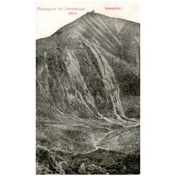 Riesengrund mit Schneekoppe. 1605 m. [Riesengebirge]. / Obří důl