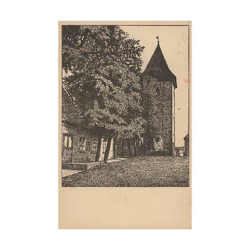 Deutsches Land im Osten nach Zeichnungen von W. Lenz (Nr. 208: Evangelische Kirche zu Sensburg)