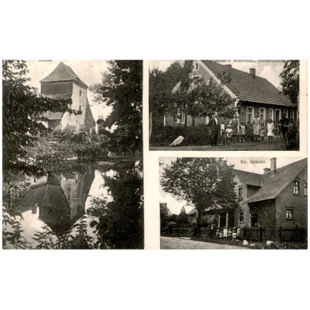 Ruine. Fischer's Warenhl., Dittersbach. Ev. Schule