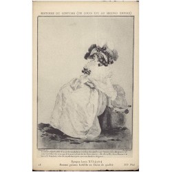 18. Époque Louis XVI (1781). Femme galante habillée en Dame de qualité
