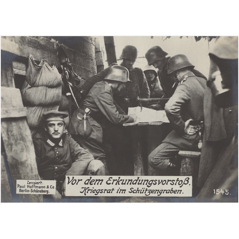 Vor dem Erkundungsvortoß. Kriegsrat im Schützengraben. 1545