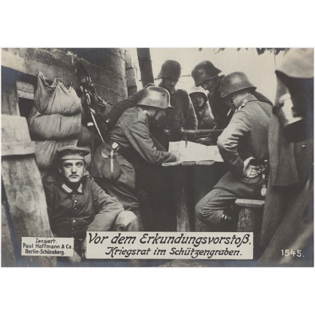Vor dem Erkundungsvortoß. Kriegsrat im Schützengraben. 1545