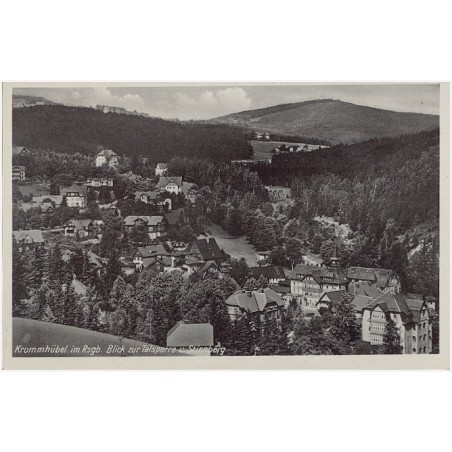 Krummhübel im Rsgb. Blick zur Talsperre u. Stirnberg