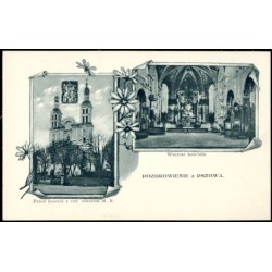 Pozdrowienie z Pszowa. Pątny kościół z cud. obrazem M. B. Wnętrze kościoła.