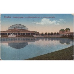 Breslau. Scheitnigerpark mit Hauptrestaurant u. Jahrhunderthalle