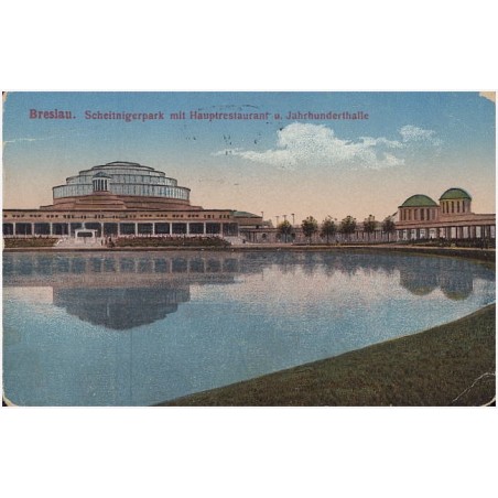 Breslau. Scheitnigerpark mit Hauptrestaurant u. Jahrhunderthalle