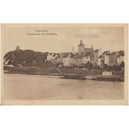 Graudenz. Speicherseite mit Schloßberg. Grudziądz