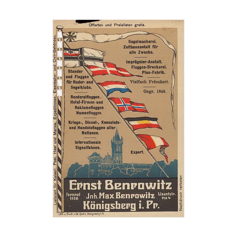 Ernst Benrowitz, Inh. Max Benrowitz, Königsberg i. Pr. [...]