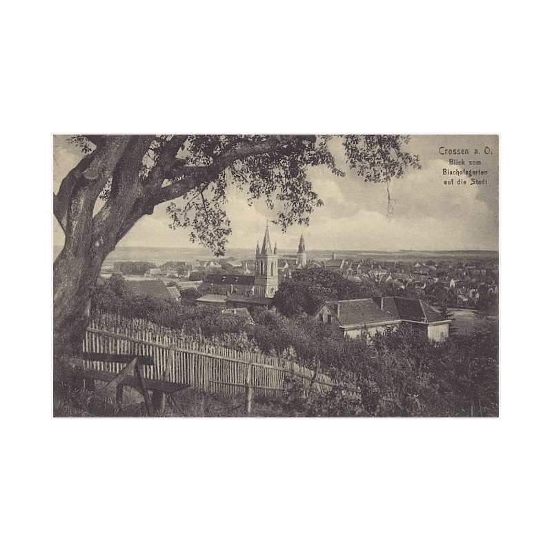 Crossen a. O. Blick vom Bischofsgarten auf die Stadt