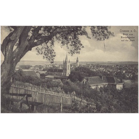 Crossen a. O. Blick vom Bischofsgarten auf die Stadt