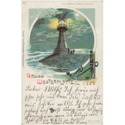 Gruss von der Westerplatte. Leuchtthurm Neufahrwasser